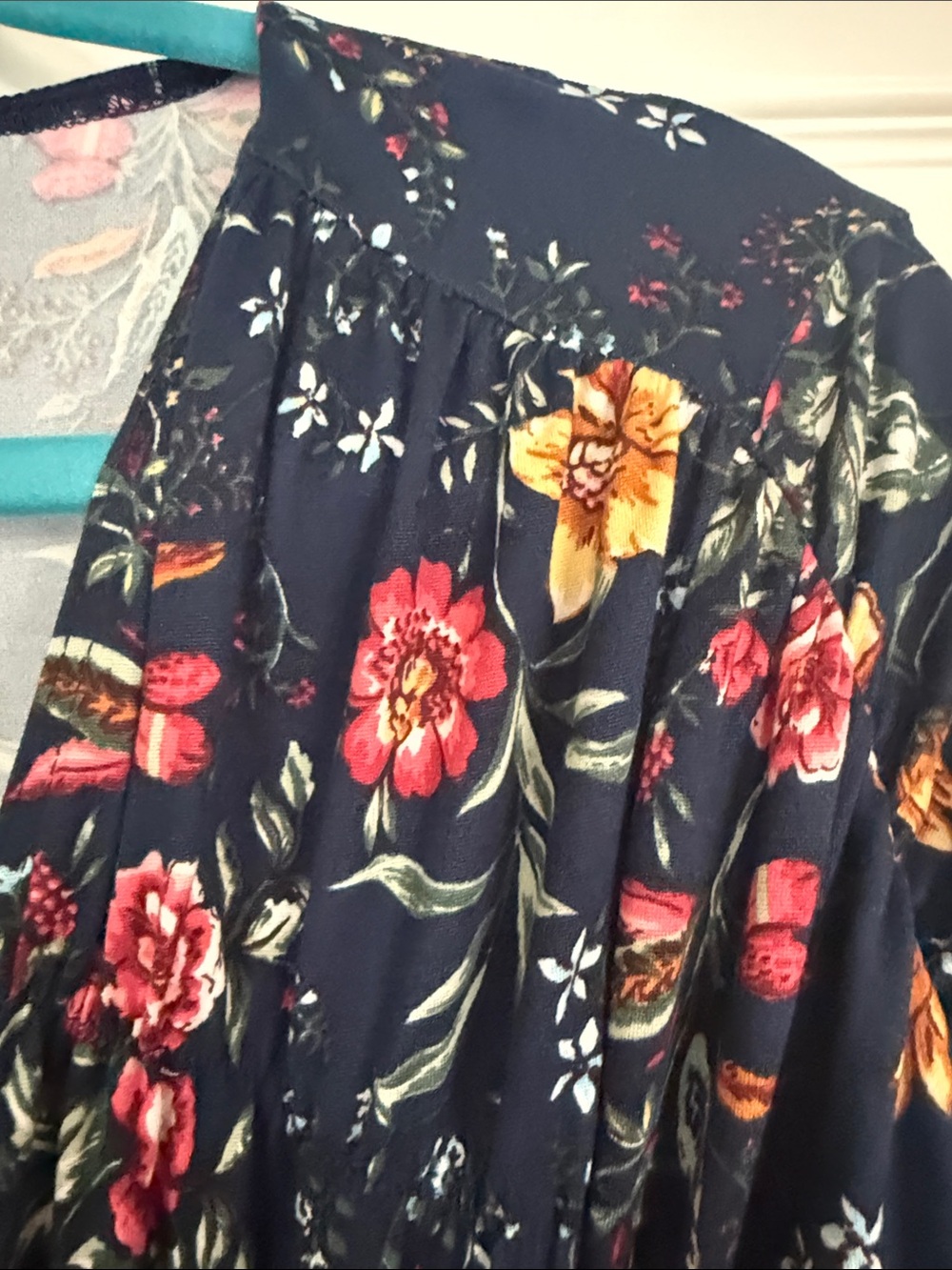 Kyonna Floral Wrap Maxi Dress - Navy - Picture 5 of 7